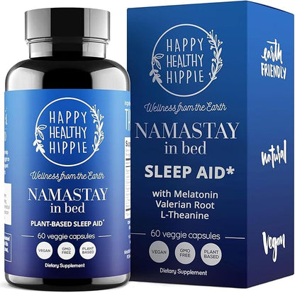 Natural Sleep Aid for Adults with Low Dose Melatonin 0.5mg – Valerian Root + L-Theanine Supplement, Chamomile | No Morning Grogginess | Non-Habit Forming, 60 Ct