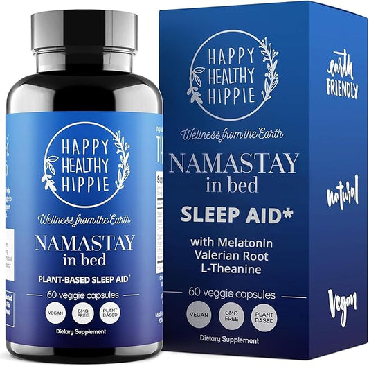 Natural Sleep Aid for Adults with Low Dose Melatonin 0.5mg – Valerian Root + L-Theanine Supplement, Chamomile | No Morning Grogginess | Non-Habit Forming, 60 Ct
