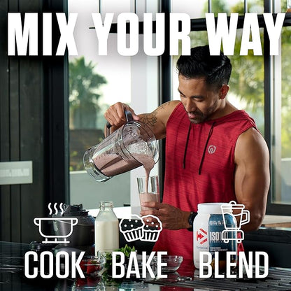 Dymatize x Dunkin' Cappuccino ISO100 Whey Protein Powder, 95mg Caffeine, 25g of Protein5.5g BCAAs, 120 Cal., Gluten Free, 1g Fat, 1g Sugar, 2g Carb (20 Servings)