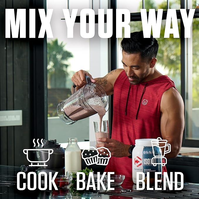 Dymatize x Dunkin' Glazed Donut ISO100 Whey Protein Powder, 25g of Protein, 5.5g BCAAs, 120 Cal., Gluten Free, 1g Fat, 1g Sugar, 2g Carb (20 Servings)