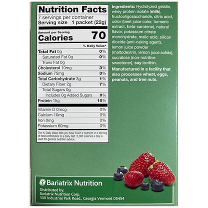 Proti Fit - High Protein Fruit Flavored Powder Drink Mix, Low Calorie, Sugar Free, Appetite Suppressant, 7 Servings Per Box (Berry Blast)