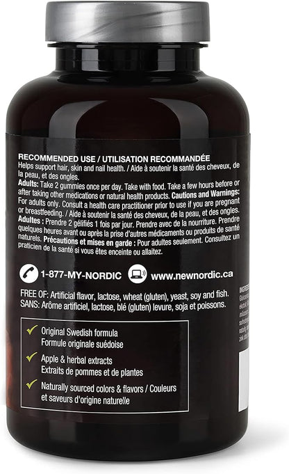 New Nordic Hair Volume Gummies - Biotin Supplement for Hair Growth - Contains Horsetail, Millet & Zinc - Supports Healthy Growth & Strength - 60 Vegan Gummies (Pack of 2)