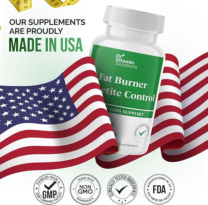 Fat Burner & Appetite Control Weight Loss Supplements for Women & Men - Metabolism Booster w/ L-Carnitine, CLA, Chromium - Appetite Suppressant for Weight Loss - 30 Capsules