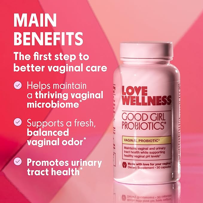 Love Wellness Good Girl Probiotics | Women’s Vaginal Health & pH Balance Supplement | 9-Strain Probiotic for Urinary Tract, Yeast, Odor & Immune Support | Gluten-Free (60-Day Supply)
