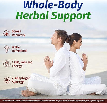1 Body Adrenal Support Supplement – Ashwagandha Adrenal Complex for Stress, Energy & Mood – Adaptogens with Rhodiola, Eleuthero & B Vitamins – Adrenal Fatigue Support – 60 Vegan Capsules