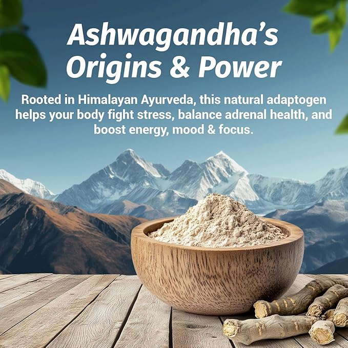 1 Body Ashwagandha Complex Supplement, Focus and Energy Support, 120 Vegan Capsules