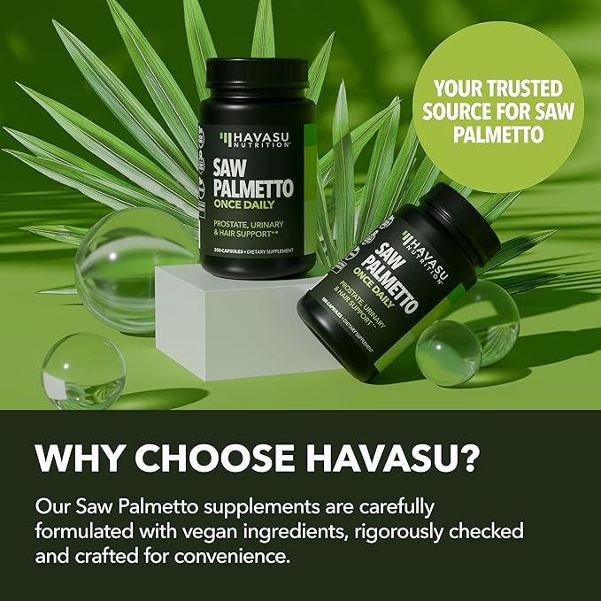 Saw Palmetto for Men Prostate Health Supplement to Promote Urinary Tract Function - 500mg Per Serving - 100 Count - DHT Blocker Hair Vitamin - Vegan, Non-GMO Capsules, Over 3 Month Supply