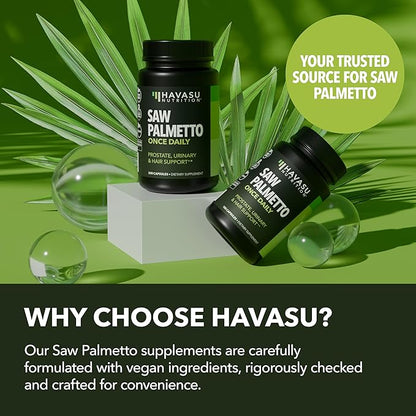 Saw Palmetto for Men Prostate Health Supplement to Promote Urinary Tract Function - 500mg Per Serving - 100 Count - DHT Blocker Hair Vitamin - Vegan, Non-GMO Capsules, Over 3 Month Supply