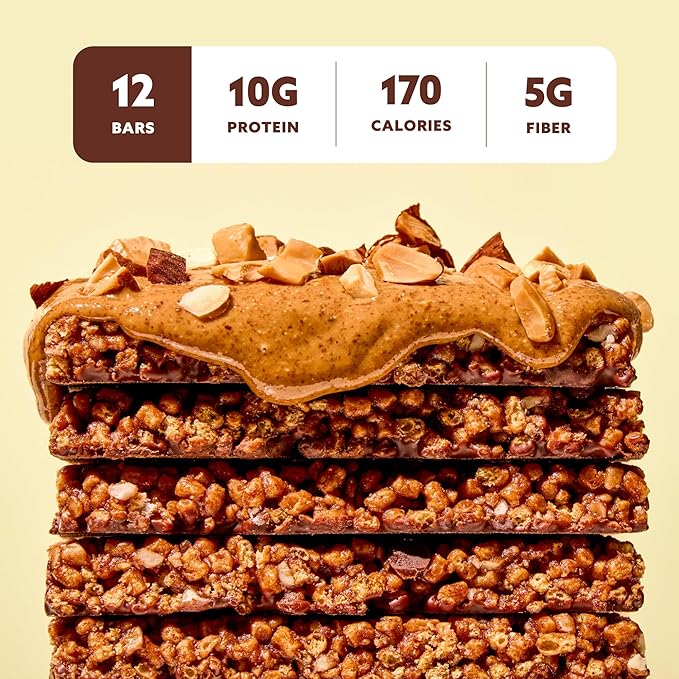 Mezcla Puff Crispy Protein Bars, Gluten Free & Vegan Protein Bars, 10g Protein, Alt for Crispy Rice Treat, Granola Bars & Breakfast Bars, Healthy Snacks for Adults, Almond Butter Chocolate, 1 Count
