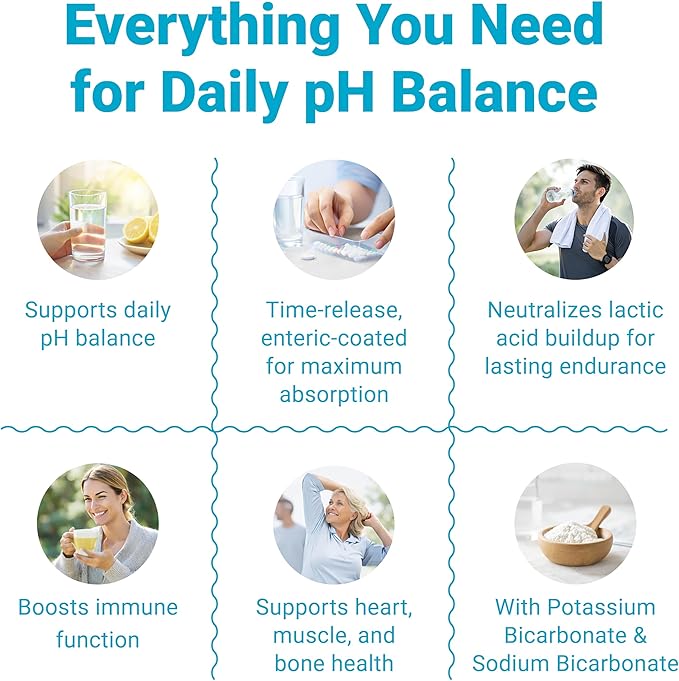 Alkalife pH Balance Tablets, 1 Pack, Alkaline Mineral Support Without the Bottles, Enteric-Coated for Maximum Absorption, Potassium & Sodium Bicarbonate, Immune Support, 90 Tablets (1 Month Supply)