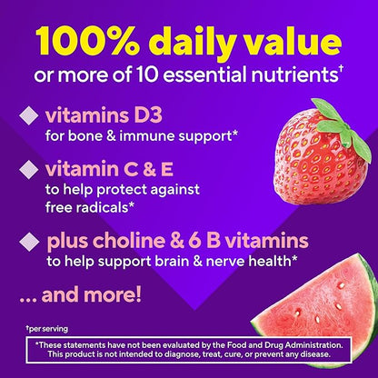 Vitafusion Power Plus Women’s Multivitamin Gummies,100% Daily Value or More of 10Nutrients,HelpsSupport Nerve,Energy Metabolism,Bone & Immune Health,Strawberry & Watermelon Flavor,90 Count (Pack of 2)
