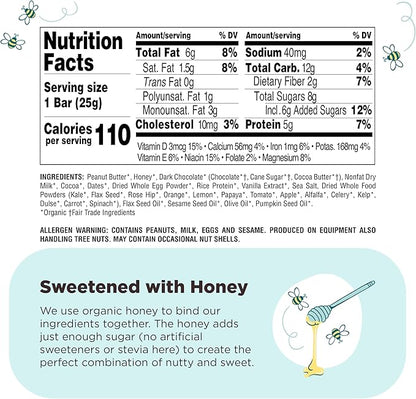 Perfect Bar Mini Protein Bars, Double Chocolate, Gluten Free, Made with Organic Honey, Peanut Butter, Cookie Dough Texture, Refrigerated, 24 Count, 0.88 Oz Bar