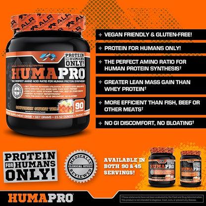 HumaPro Essential Amino Acid Formula | EAA Protein Supplement | Supports Muscle Recovery & Performance | Vegan, Gluten Free | 90 Servings (Southern Sweet Tea)