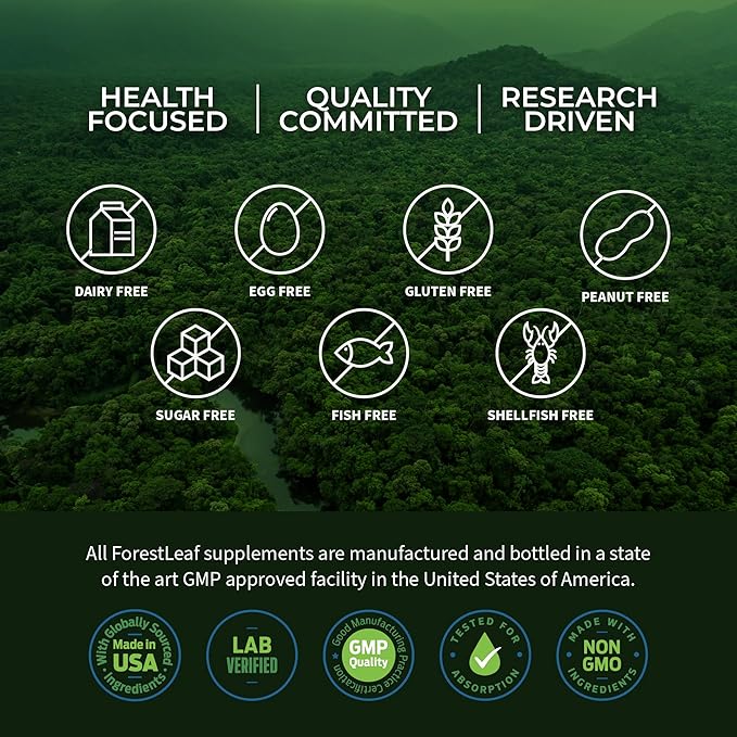 ForestLeaf Beef Organ Supplement - Grass Fed & Pasture Raised - Total Body Wellness & Performance, Organ Complex with 3000mg of Desiccated Beef Liver, Heart, Kidney, Pancreas, Spleen (180 Capsules)