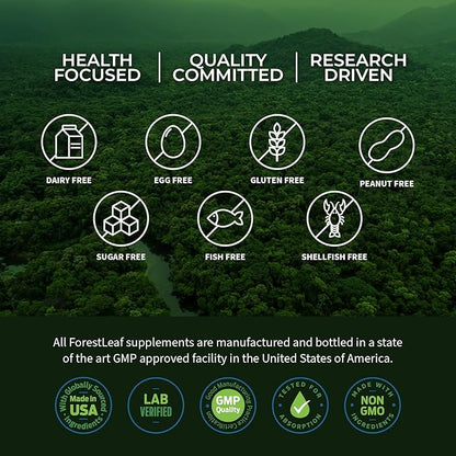 ForestLeaf Beef Organ Supplement - Grass Fed & Pasture Raised - Total Body Wellness & Performance, Organ Complex with 3000mg of Desiccated Beef Liver, Heart, Kidney, Pancreas, Spleen (180 Capsules)