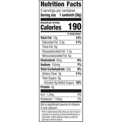 Nature Valley Biscuit Sandwiches, Cocoa Almond Butter, 5 ct, 6.75 OZ (Pack of 12)