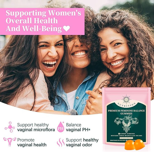 Vital Source Feminine Balance Gummies, Gluten-Free, Vegan, Hawaiian Pineapple Flavor(1 Pack 60 Count)