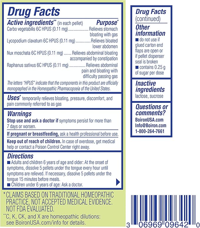 Boiron Gasalia On The Go Travel Essential for Relief from Gas Pressure, Abdominal Pain, Bloating, and Discomfort - 2 Count (160 Pellets)