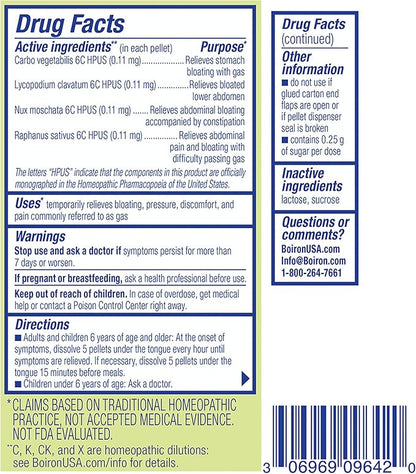 Boiron Gasalia On The Go Travel Essential for Relief from Gas Pressure, Abdominal Pain, Bloating, and Discomfort - 2 Count (160 Pellets)