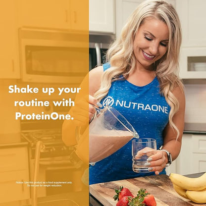 NutraOne ProteinOne Whey Protein Promote Recovery and Build Muscle with a Protein Shake Powder for Men & Women (Gourmet Chocolate, 2 LB)