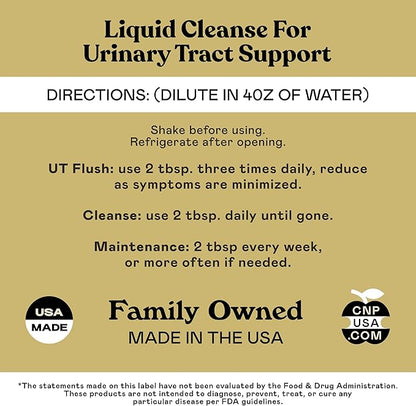 Complete Natural Products Urinary Tract Complete 16oz - Liquid Supplement for Urinary Tract Health with Organic Cranberry, D-Mannose, Beet Root, Fennel Seed, and Turmeric