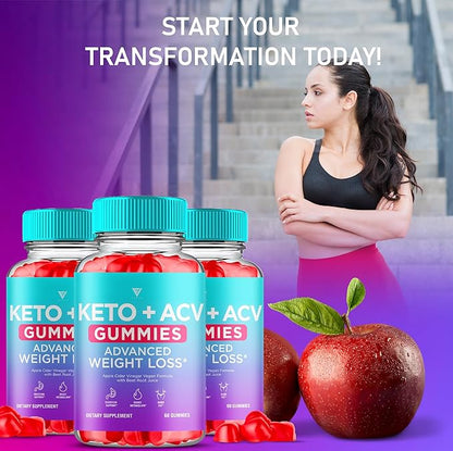 Fyvus Apple Cider Vinegar Gummies Supplement – Daily Digestive Health & Gut Wellness Support for Women & Men – Vegan ACV Gummies with Apple Cider Vinegar – Non-GMO (1 Pack - 60 Gummies)