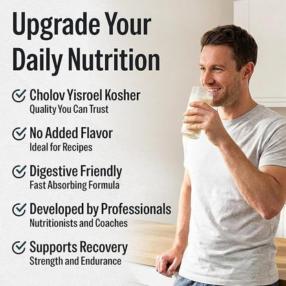 Unflavored Whey Protein Powder. 25g Protein Shake for Post Workout Recovery, Smoothie & Baking. Gluten & Sugar Free, Highly Kosher, Essential Amino Acids (5.5g BCAA, 2.7g Leucine), 1.65lbs 23 Servings