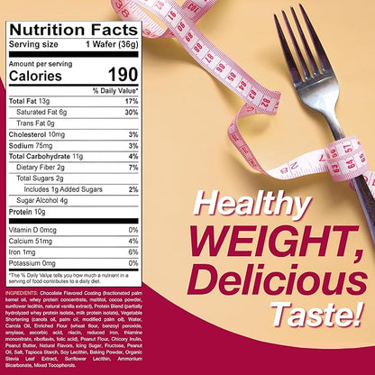 ProtiDIET Peanut Wafer Protein Bars - Low Sugar, Low Fat, High Protein Peanut Butter Wafer Bars, Perfect On the Go Meal Replacement Bar and Nutritional Snack - 7 Peanut Butter Wafers Per Box