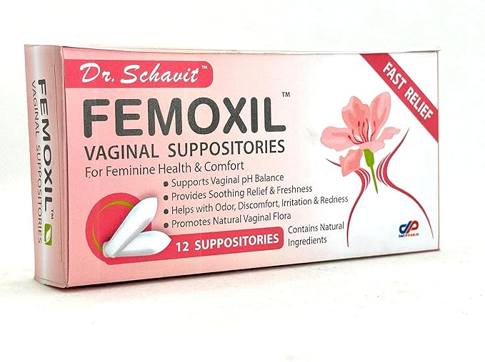 FEMOXIL Vaginal Suppositories - Natural Plant-Based Formula for Feminine Issue. All Natural Intimate Deodorant for Women. Restore Feminine pH Balance of The Vagina. Provides Fast Relief