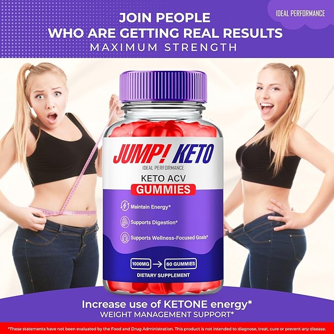 Jump Keto Gummies, Official Jump Keto ACV Supplement Gummies - Maximum Strength, Keto+ ACV Gummys, All Natural Support Formula Keto+ACV, Advanced JumpKeto Formula Reviews (1 Pack)
