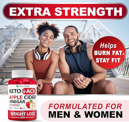 Keto ACV Gummies Advanced Weight Loss - Sugar Free ACV Keto Gummies - Gummy Supplement for Women and Men - Detox - Apple Cider Vinegar - Apple Flavor