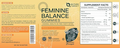 Feminine Balance Gummies, Probiotics Gummies for Women - pH Balance, Odor Control, Vaginal Flora & Digestive Health - Vaginal Probiotic with Vitamin C for Immune, Hawaiian Pineapple Flavor, 90 Gummies