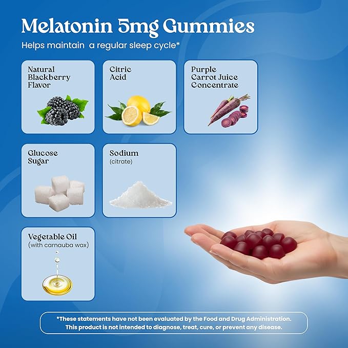 VITA Globe Melatonin Gummies 5mg, Sleep Aid Gummies, Sugar Free- Non-GMO, Vegan and Sleep Aid Supplement, Supports Relaxation & Healthy Sleep Cycle, 60 Count Sleep Aid Gummy (Pack of 1)