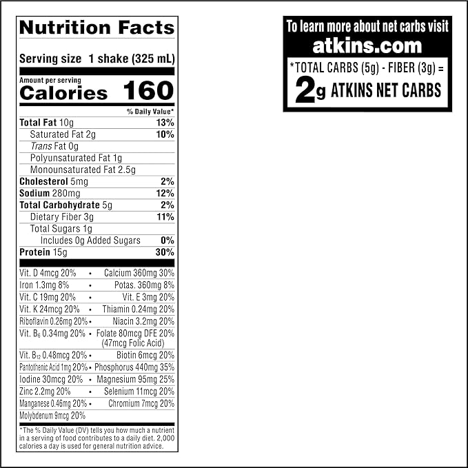 Atkins Atkins Energy Shake Creamy Caramel, 4 Count (Pack of 3)