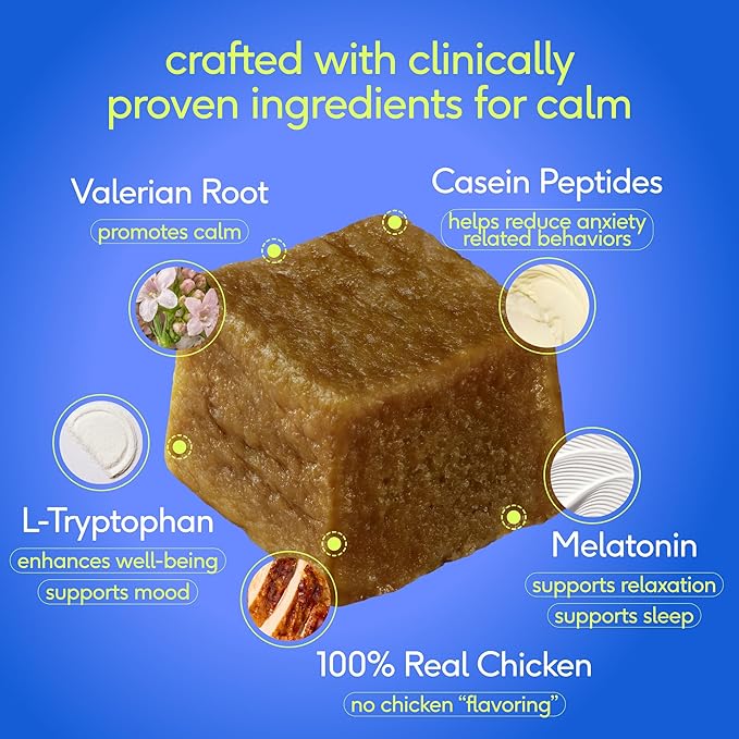 Native Pet Advanced Calming Chews for Dogs Large Breed - Anxiety Relief, Stress, Separation & Sleep Support with Melatonin for Dogs, Hydrolyzed Casein, Valerian Root & L-Tryptophan - 30 Days Supply