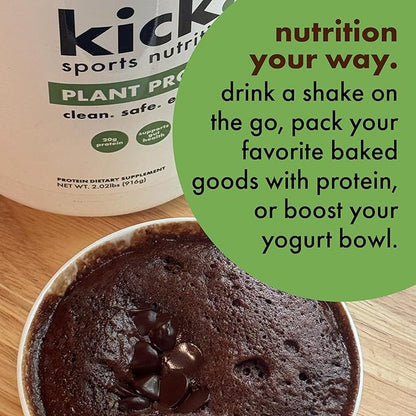 Kick Plant Protein Powder, Chocolate Flavor, 20 G Protein, Gluten Free Workout Supplement with Aminos Acids to Support Fitness Goals & Gut Health, No Sugar, No Artificial Flavors, 28 Servings