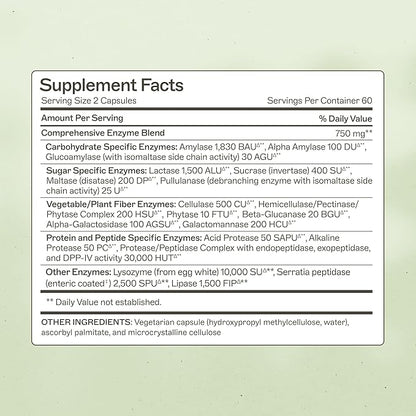 Amy Myers MD Complete Enzymes - Digestion Supplement for Gut Health Support - Digestive Enzyme Blend for Immune System Health - Aids Against Stomach Issues - 120 Capsules (60 Servings)