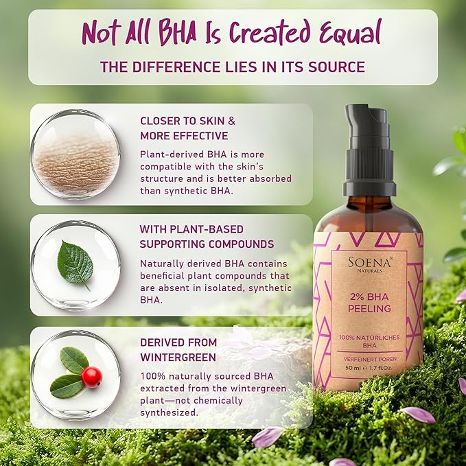 Organic BHA Peeling 2% • Natural Salicylic Acid Exfoliant • Pore Refining Complex • Facial Exfoliant for Smoother-Looking Skin • Refines Skin Appearance • Made in Germany