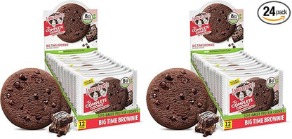 Lenny & Larry's Complete Protein Cookie,[Big Time Brownie],Chewy Soft Baked,16g Plant Protein,Vegan,Non-GMO,High Fiber,[2 Ounce] Cookie,(Pack of 24)