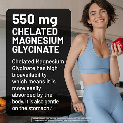 NatureWise Magnesium Glycinate 550mg + High-Dose 10000 IU Vitamin D3 K2 100 mcg - D3 K2 Magnesium Supplement - Chelated for High Absorption - Bone Support - Non-GMO, USA Manufactured - [30-Day Supply]
