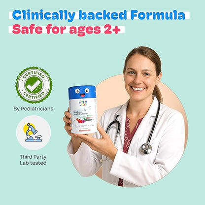 Little Joys DHA Omega 3 Brain Gummies for Kids | for Toddlers Aged 2-6 Years | 30-Day Pack | Plant Based, Sugar Free Omega 3 Supplements | Multivitamin Gummies for Kids | Travel-Friendly