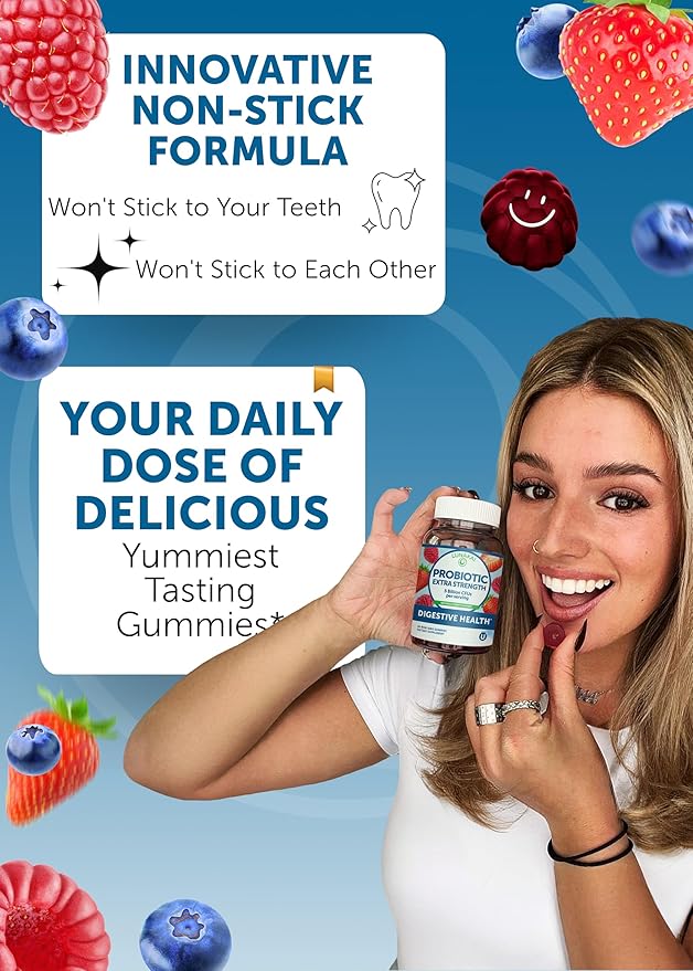 Lunakai USA Made Probiotic Gummies - 5 Billion CFUs, Vegan, Non-GMO, Gluten-Free - Digestive & Immune Support for Women & Men - 3 Pack
