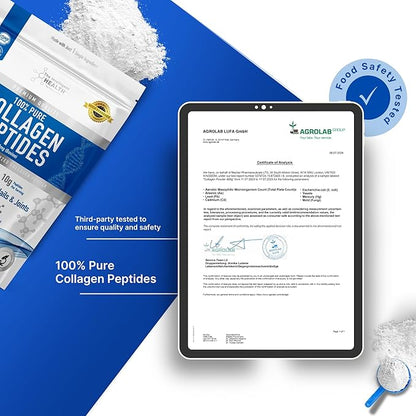 The Intelligent Health Collagen Peptides Powder, 45 Servings, Hydrolyzed Collagen, Type I & III, Grass Fed, Unflavored, Gluten Free, Keto/Paleo, 10g Servings, 15.9 Oz, Skin Support, Hair, Nail, Joints