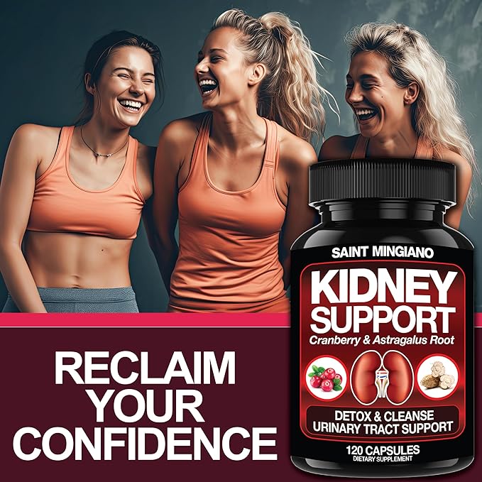 Kidney Support Cleanse Detox & Repair -120 Capsules - Cranberry & Astragalus Root Pills for Women and Men | High Strength Stone Remover Supporting Urinary Tract & Bladder Health