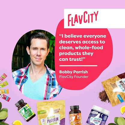 FlavCity Grass Fed Whey Protein Powder - Variety Pack - 25g Protein & 10g Collagen - 5 Single Serve Packets - Made with Organic Reishi & Cordyceps - Gluten Free & No Added Sugars