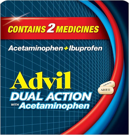 Advil Dual Action Coated Caplets, 125 Mg Ibuprofen and 250 Mg Acetaminophen per Dose (2 Dose Equivalent) for 8 Hour Pain Relief - 216 Count