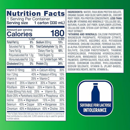 Ensure Plant-Based Vegan Protein Vanilla Nutrition Shake I Gluten-Free I Dairy-Free I Soy-Free Bottled Liquid Shake I 12 Pack