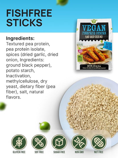 Creative Pea Vegan Variety Pack | Plant-Based Burger, Nuggets, Fish Sticks & Kebab Mix | High-Protein Shelf-Stable Meal Kit | Just Add Water & Oil | Gluten-Free | 4 x 65g