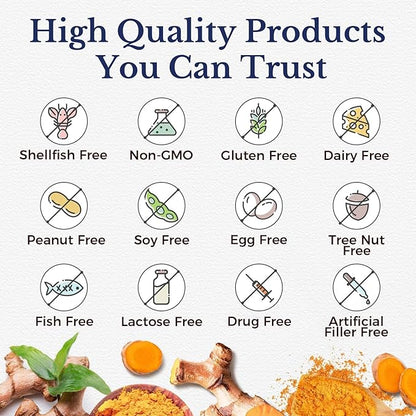 Vitalitown Glucosamine Chondroitin MSM | Collagen, Boswellia, Turmeric, Hyaluronic Acid, Bromelain | Triple Action+ Formula | 12 Ingredients | 240 Tablets, No Shellfish