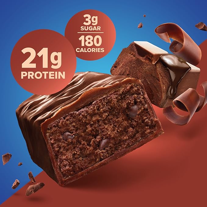 Pure Protein Chocolate Deluxe Protein Bars – 21g Protein, 3g Sugar, 190 Calories (12 count) Low Sugar* High Protein Snack - Gluten Free - Perfect for a Healthy Snack